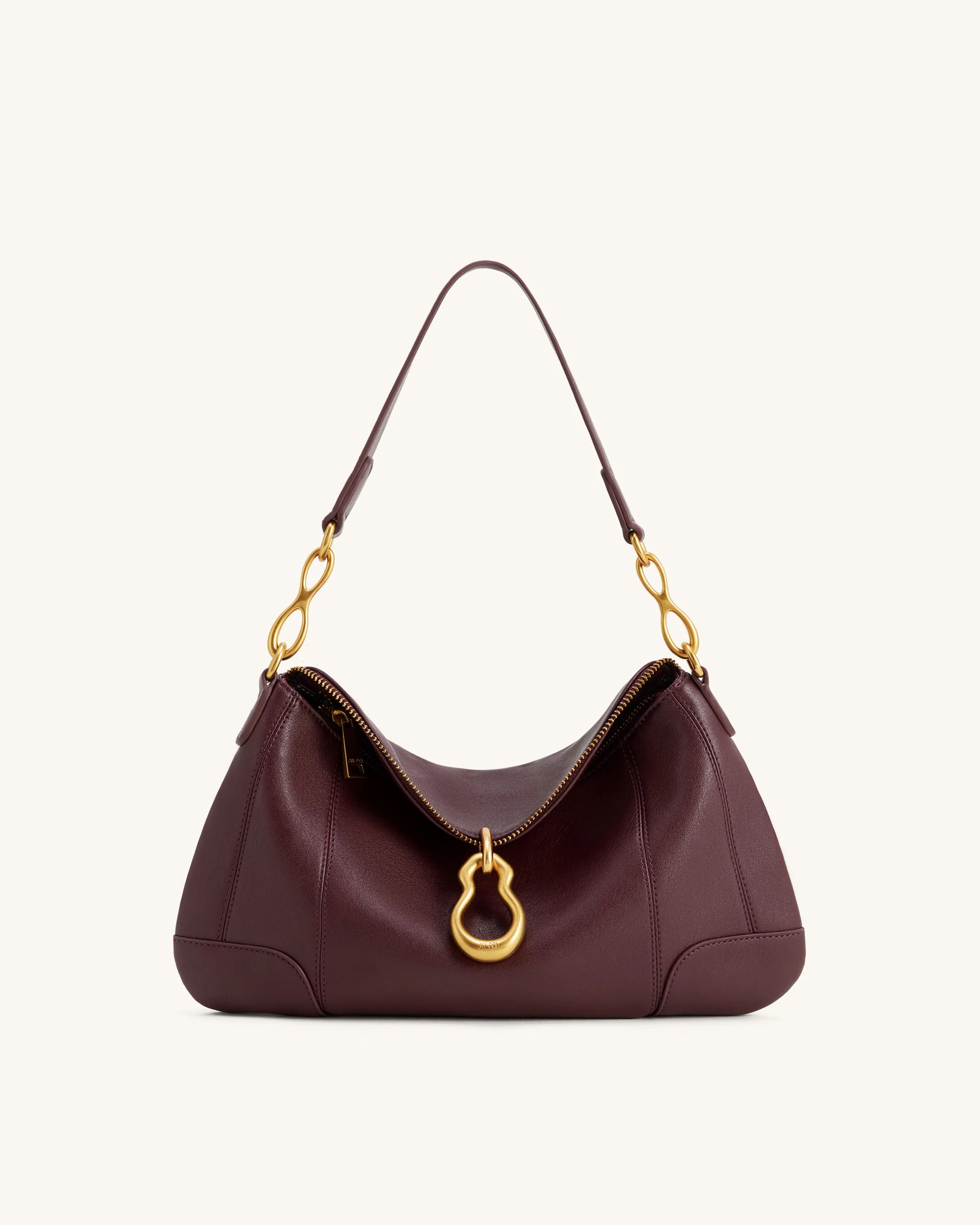 Jayla Metal Pendant Embellished Shoulder Bag - Deep Burgundy | JW PEI US