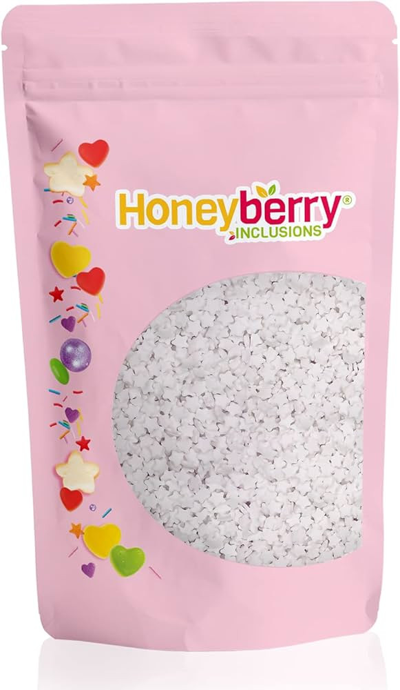 HONEYBERRY Weiße Sterne Streusel 200g - Natürliche Essbare Streusel Tortendeko - Weiße Streude... | Amazon (DE)