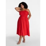 Time and Tru Women's Sleeveless Smocked Midi Dress, Sizes XS-XXXL | Walmart (US)