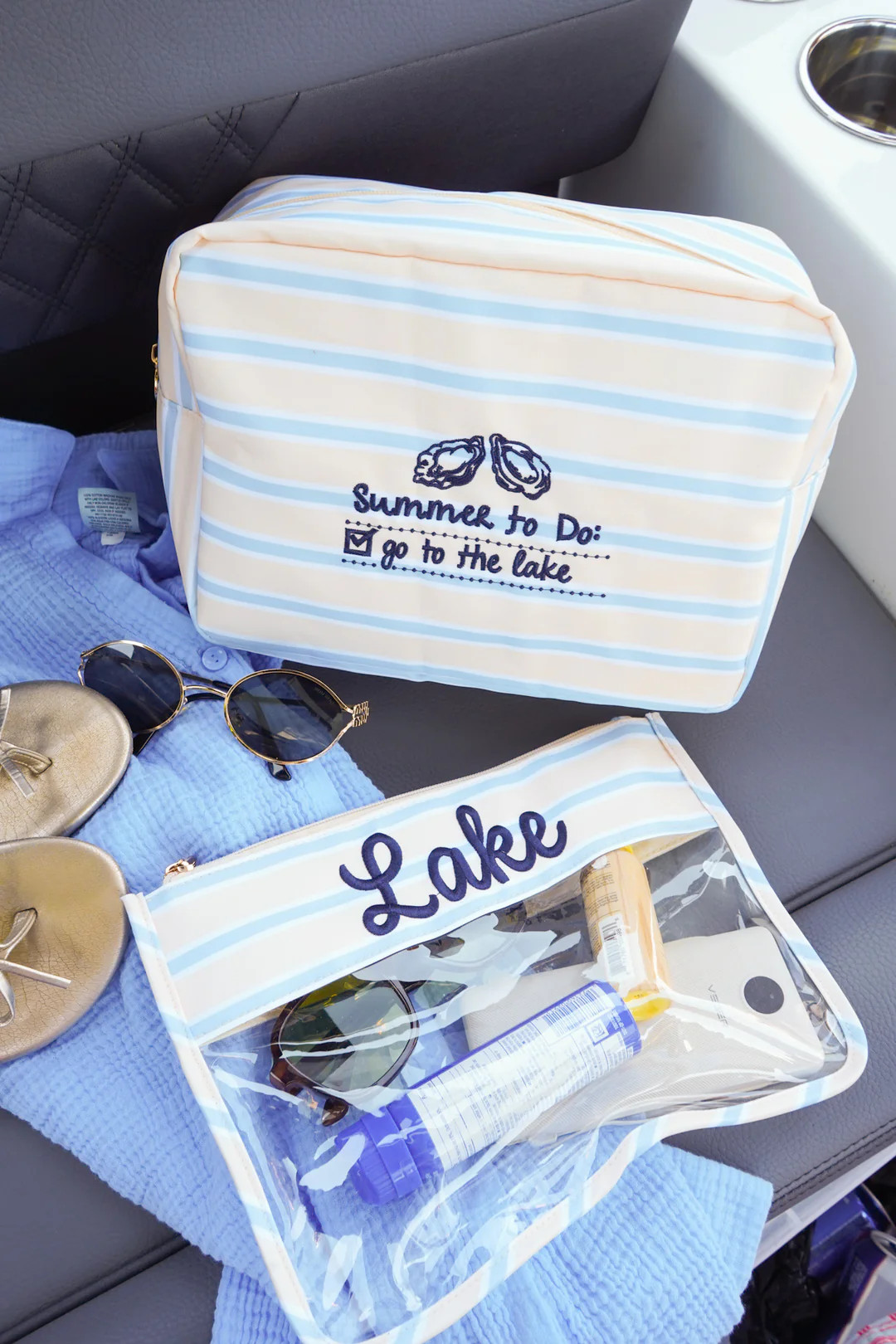 Lake - Butter & Blue Clear Pouch | KenzKustomz