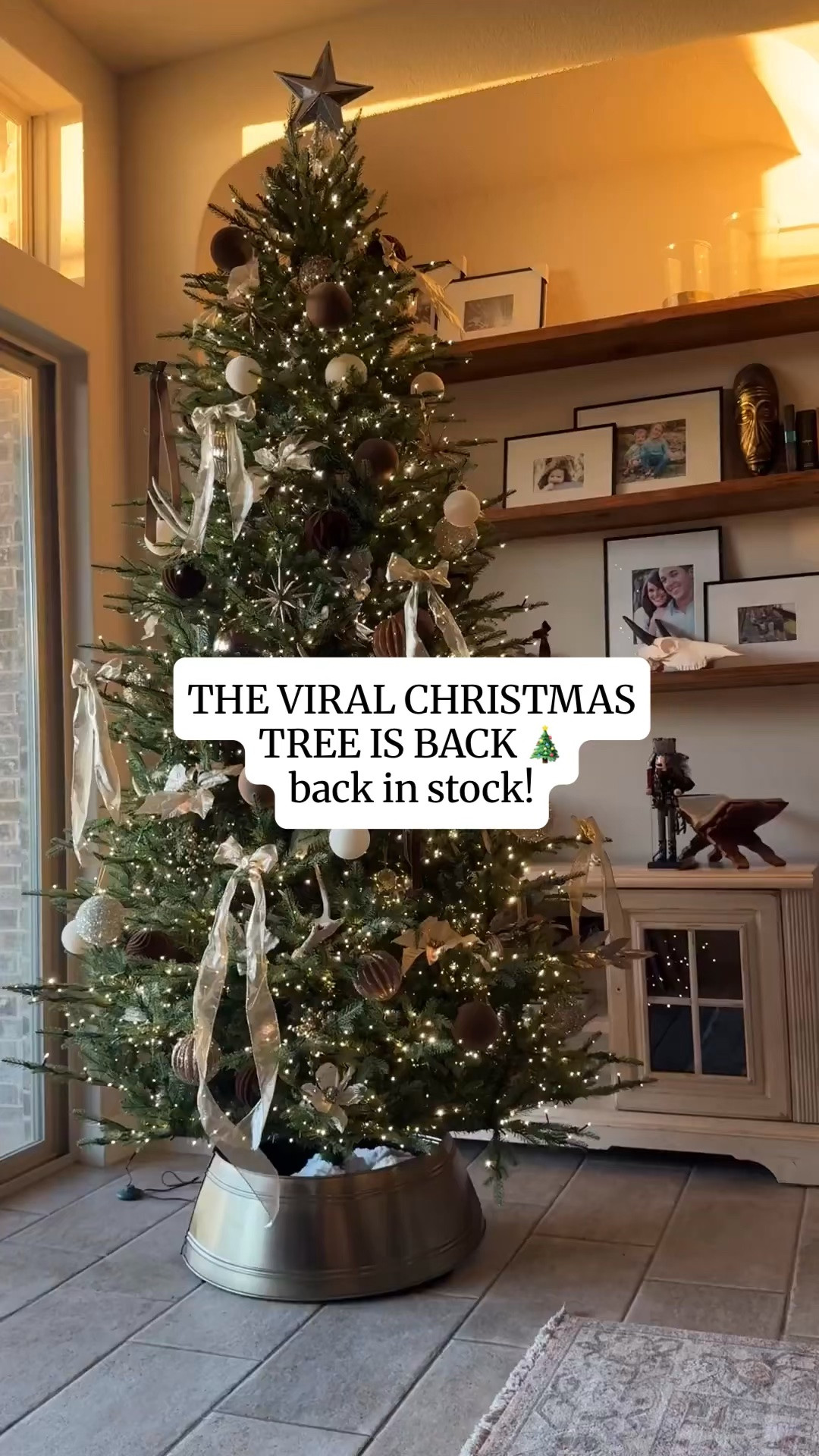 THE viral Christmas tree is BACK IN STOCK 🎄✨ Like and comment “CHRISTMAS TREE” to have all links sent directly to your messages. Y’all I am SO in love with my new tree. It’s worth the hype! So gorgeous with 9 light settings you can control with a remote. So easy to assemble- I did it myself with minimal fluffing. If you missed this pre-lit Christmas tree last year, this is your sign to grab it early because it sold out FAST.
.
#christmastree #christmasdecorations #christmas2026 #holidaydecor

#LTKSeasonal #LTKHome