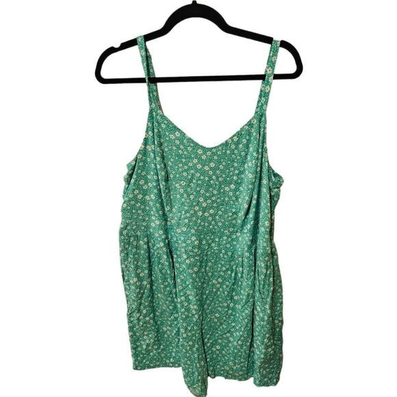 TORRID Teal Green and White Floral Romper - Size 2 | Poshmark