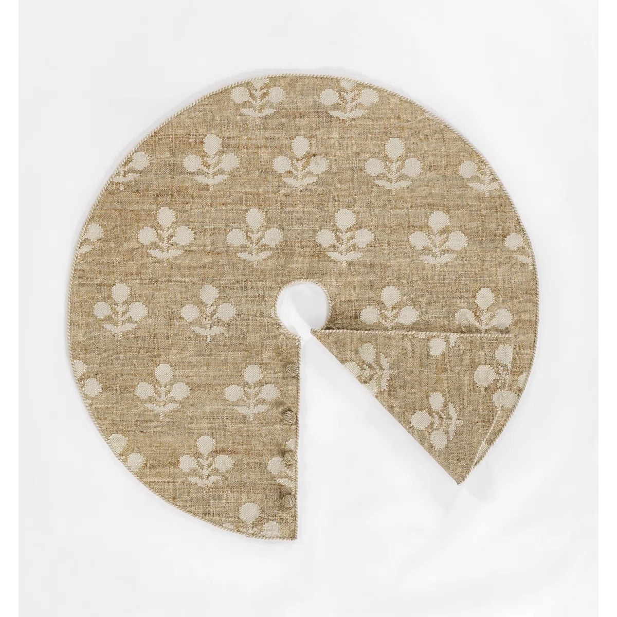 Erin Gates by Momeni Orchard Bloom Natural Hand Woven Wool and JuteTree Skirt 5' X 5' Round | Wayfair North America