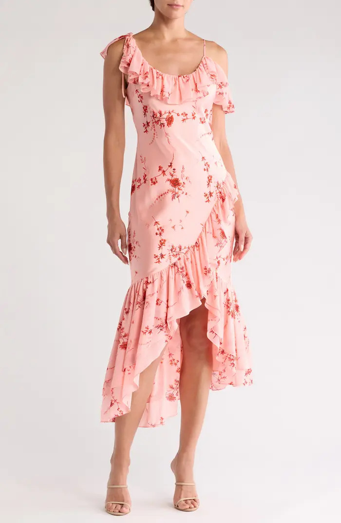 Kersti Floral Print Asymmetric Silk Dress | Nordstrom Rack