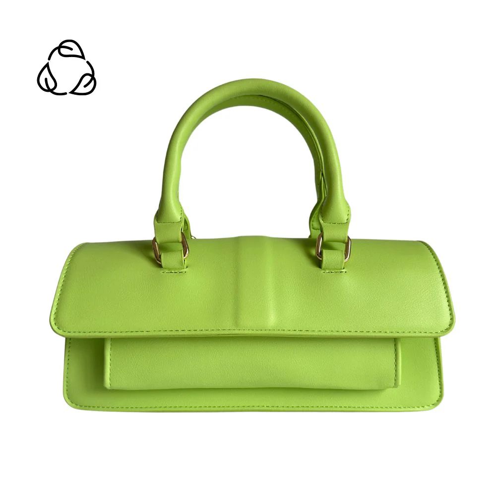 Carol Lime Small Recycled Vegan Leather Top Handle Bag | Melie Bianco | Melie Bianco
