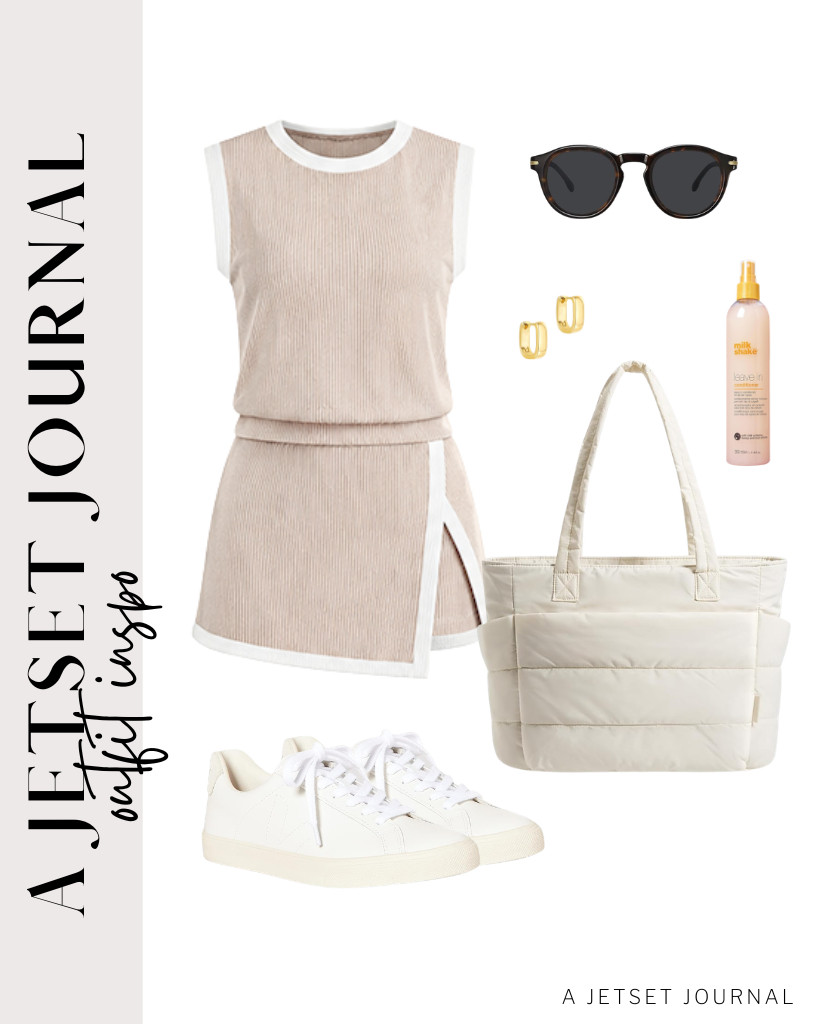 We are obsessed with this sporty 2-piece set from EVALESS. These Veja sneakers and the BAGSMART tote bag complement this outfit. You can add these small chunky hoop earrings to finish the look.

#LTKSeasonal #LTKSaleAlert #LTKTravel
 

 