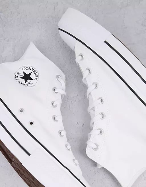 Converse Chuck Taylor All Star Hi Lift stacked sole trainers in white | ASOS (Global)