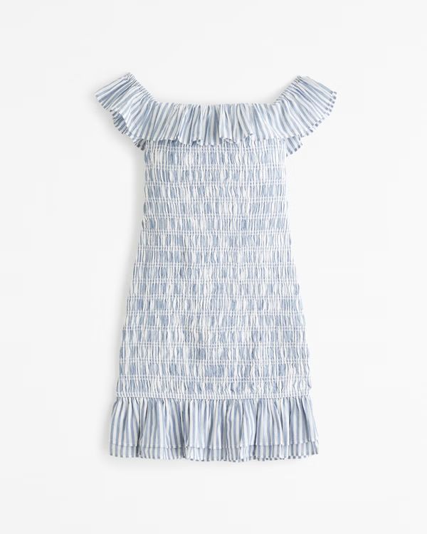 Off-The-Shoulder Smocked Mini Dress | Abercrombie & Fitch (US)