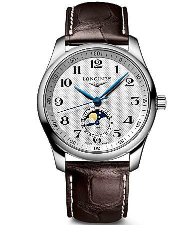 Longines Men's Master Collection Automatic Brown Leather Strap Watch - Brown | Dillard's