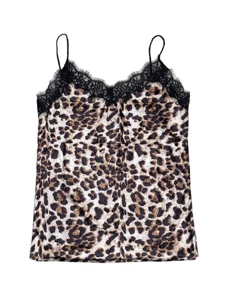 'Leda' Leopard Print Lace Cami Top | Goodnight Macaroon