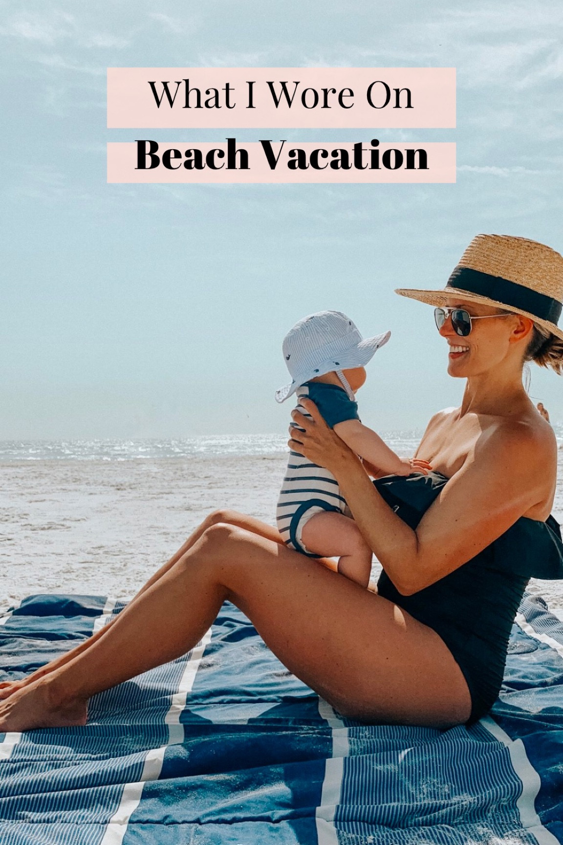 I wore this black ruffle swimsuit more than any other one! It’s so flattering because it has ruching on the stomach and it has fuller booty coverage, so there’s no tugging and pulling necessary. It runs very small – I went up 3 sizes from my current postpartum size.

#LTKtravel #LTKswim #LTKunder50