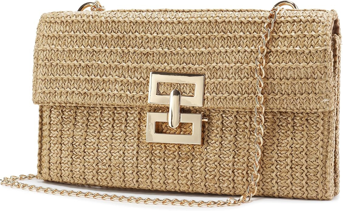 Gionforsy Women Straw Clutch Purses Summer Bags Beach Purse Bag Boho Shoulder Bag Crossbody for V... | Amazon (US)