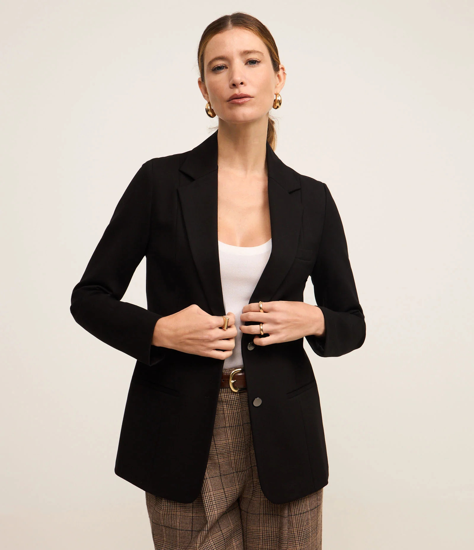 Blazer Slim Alongado em Ponto Roma com Bolsos Embutidos Preto - Lojas Renner | Renner (BR)