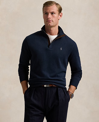 Polo Ralph Lauren Men's Luxury Jersey Quarter-Zip Pullover Sweater - Macy's | Macy's