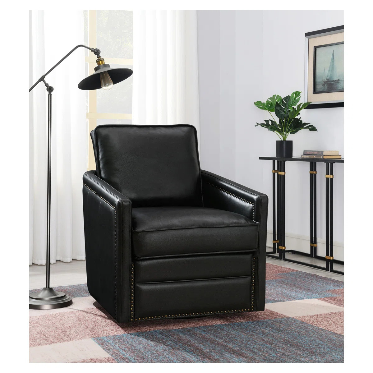 Coleigh Swivel Accent Chair ACCENT CHAIR, LEATHER CHAIR | Wayfair North America