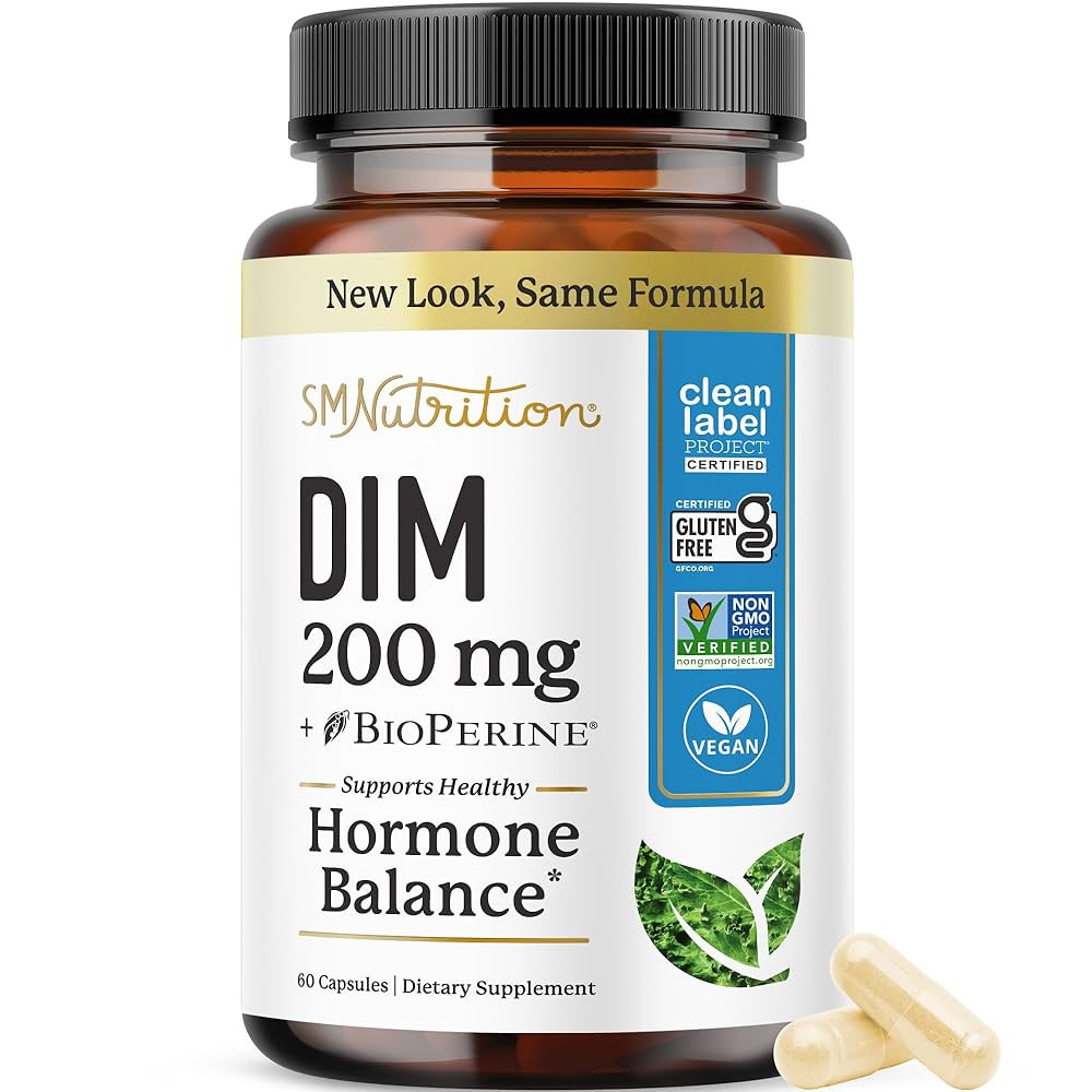 DIM Supplement 200 mg | Estrogen Balance for Women & Men | Hormonal Acne, Hormone Balance, Menopa... | Amazon (US)
