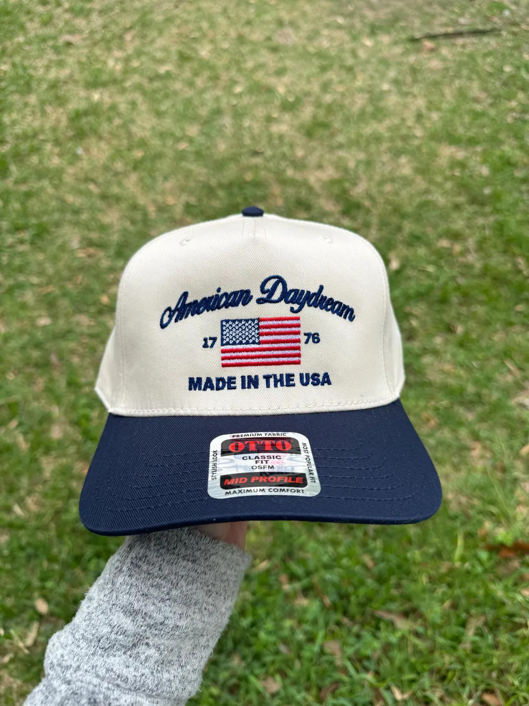 AMERICAN DAYDREAM Trucker Hat | Canvas | Navy & Tan | Embroidered | Unisex Trucker Hat - Etsy | Etsy (US)
