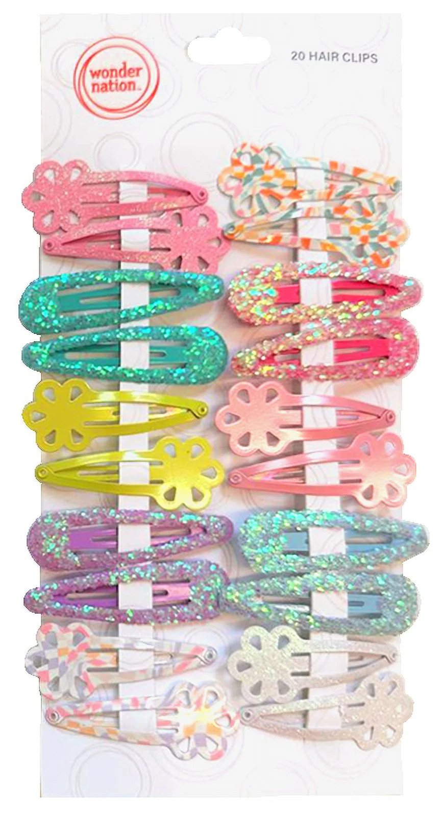 Wonder Nation Flower Snap Clips, 20-Piece | Walmart (US)