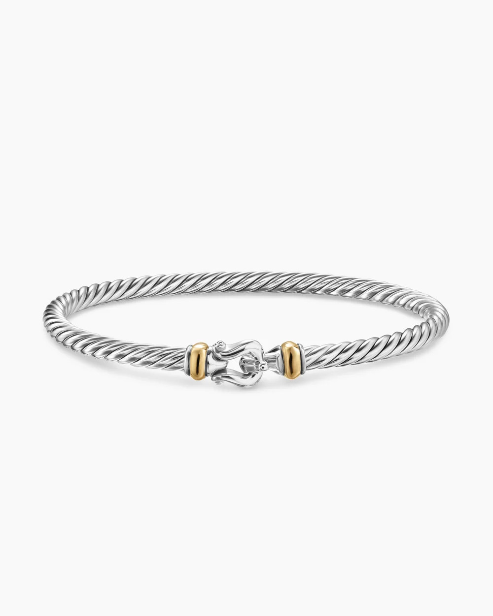 David Yurman | Cable Flex Buckle Bracelet in Sterling Silver with 14K Yellow Gold, 4mm | David Yurman