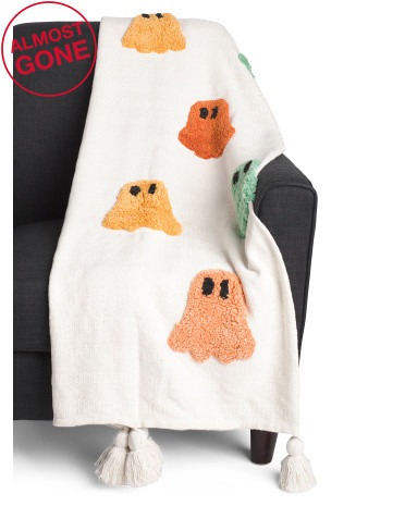 Oversized Hand Woven Tufted Ghost Throw | TJ Maxx