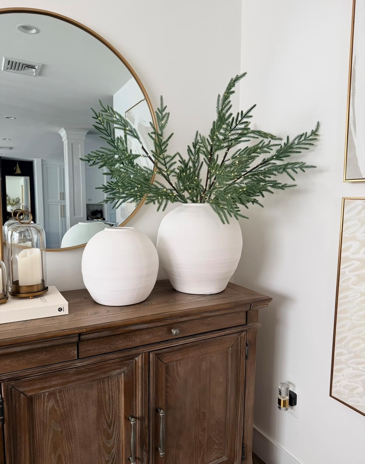 Elevated Norfolk pine stems. Light up branches. holiday decor finds, perfect for adding a festive touch to your home. #holidaydecor #giftideas #homedecor | Amazon (US)