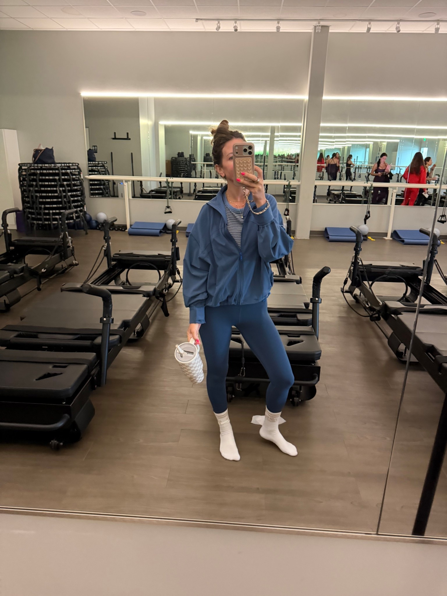 Made it to Pilates two days in a row! 🙌🏻 linking today’s outfit here!! 
Lululemon leggings size 4
Jacket size XS/S 
Grip socks 

#LTKOver40 #LTKActive #LTKPetite