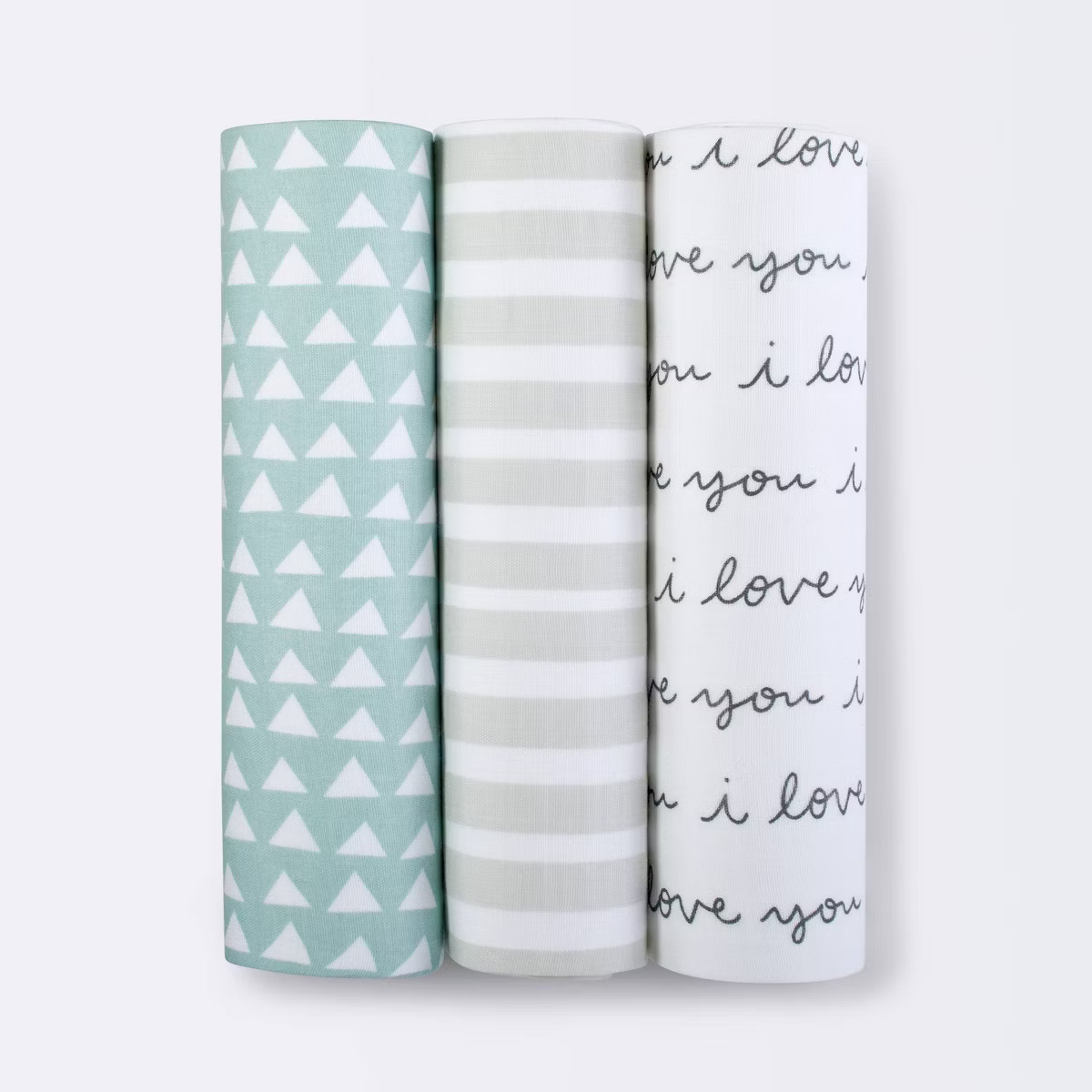 I Love You Muslin Swaddle Blanket - Black/White - 3pk - Cloud Island™ | Target