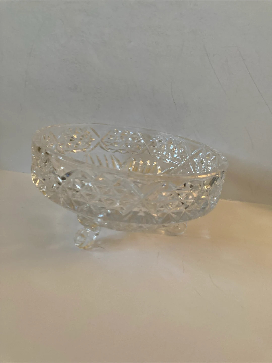Vintage Three Footed Clear Crystal Candy Bowl - Etsy | Etsy (US)
