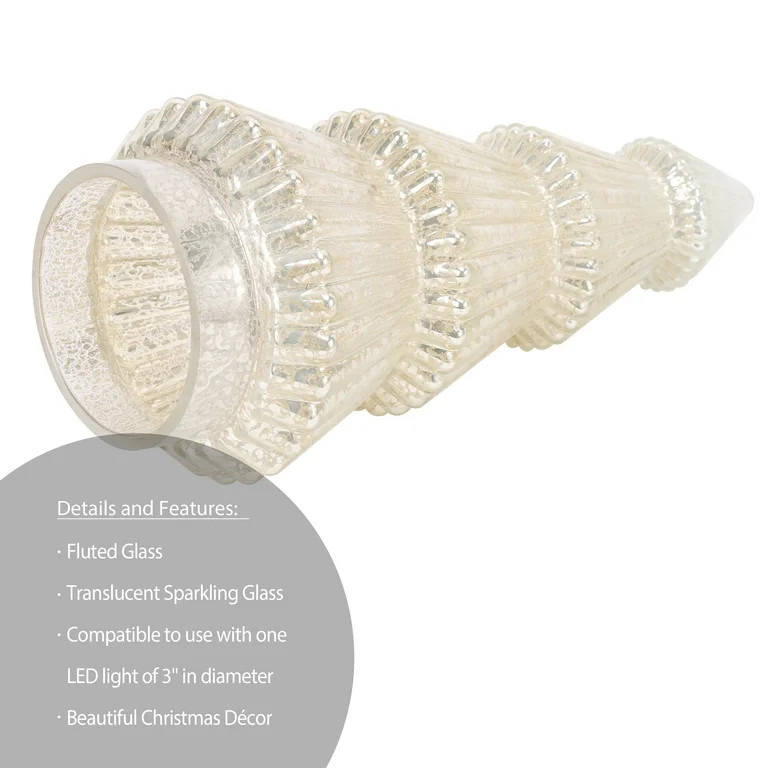 Better Homes & Gardens 12‘’  Decorative Tabletop Christmas Tree in Mercury Ribbed White Glass... | Walmart (US)