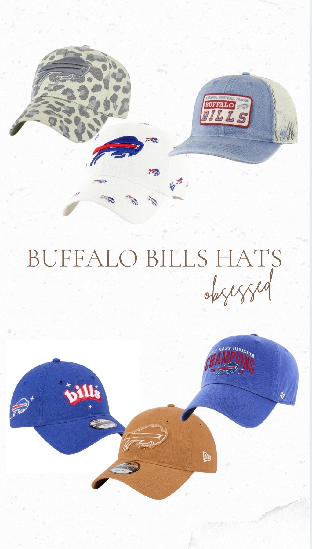 How fun are these Bills baseball hats?! One for every look! #buffalobills #footballseason