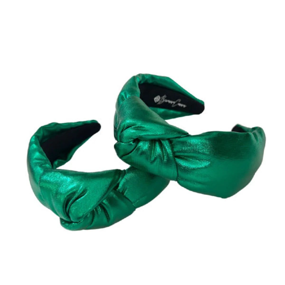 Green Puff Metallic Knotted Headband | Emily McCarthy