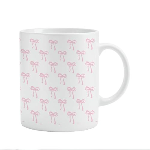 Nounbox Pink Bows Mug - Pink Bows Coffee Cup,Coquette Pink Bows Coffee Mug 11oz,Pink Bows Mug Gifts For Women Teens Teenage Girls Girl,Coquette Bow Gifts | Amazon (US)