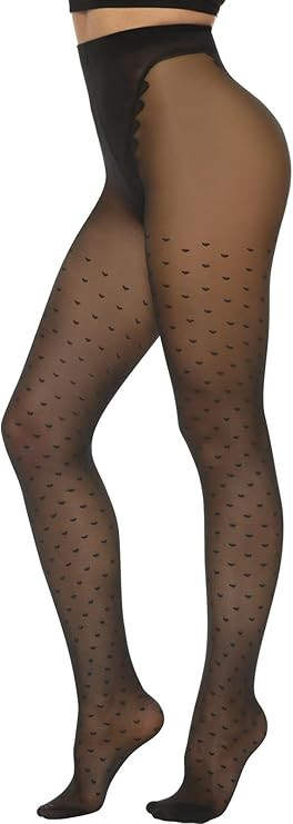 MANZI Patterned Tights Sheer Pantyhose for Women 20 Denier Sexy Stockings | Amazon (US)