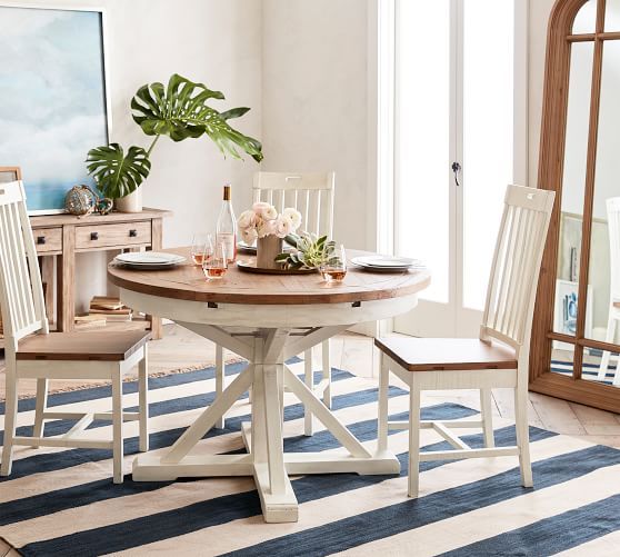 Hart Round Reclaimed Wood Pedestal Extending Dining Table | Pottery Barn (US)