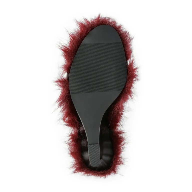 Scoop Women’s Faux Leather Wedge Sandals with Faux Fur Lining - Walmart.com | Walmart (US)