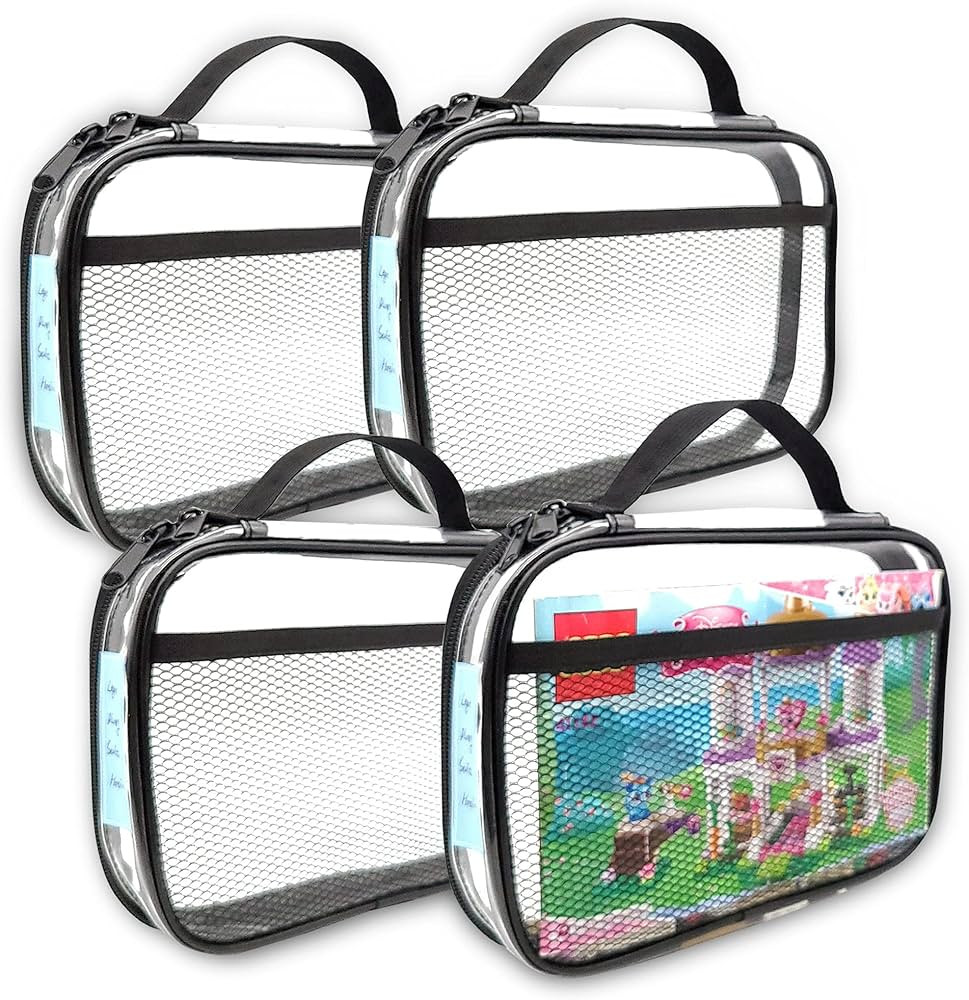 Holay 4 Packs PVC Zippered Blocks Set, Toy, Clay Storage Organizer Case (Name Tag, Manual Pocket)... | Amazon (US)