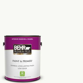 BEHR PREMIUM PLUS 1 gal. #PR-W15 Ultra Pure White Eggshell Enamel Low Odor Interior Paint & Prime... | The Home Depot