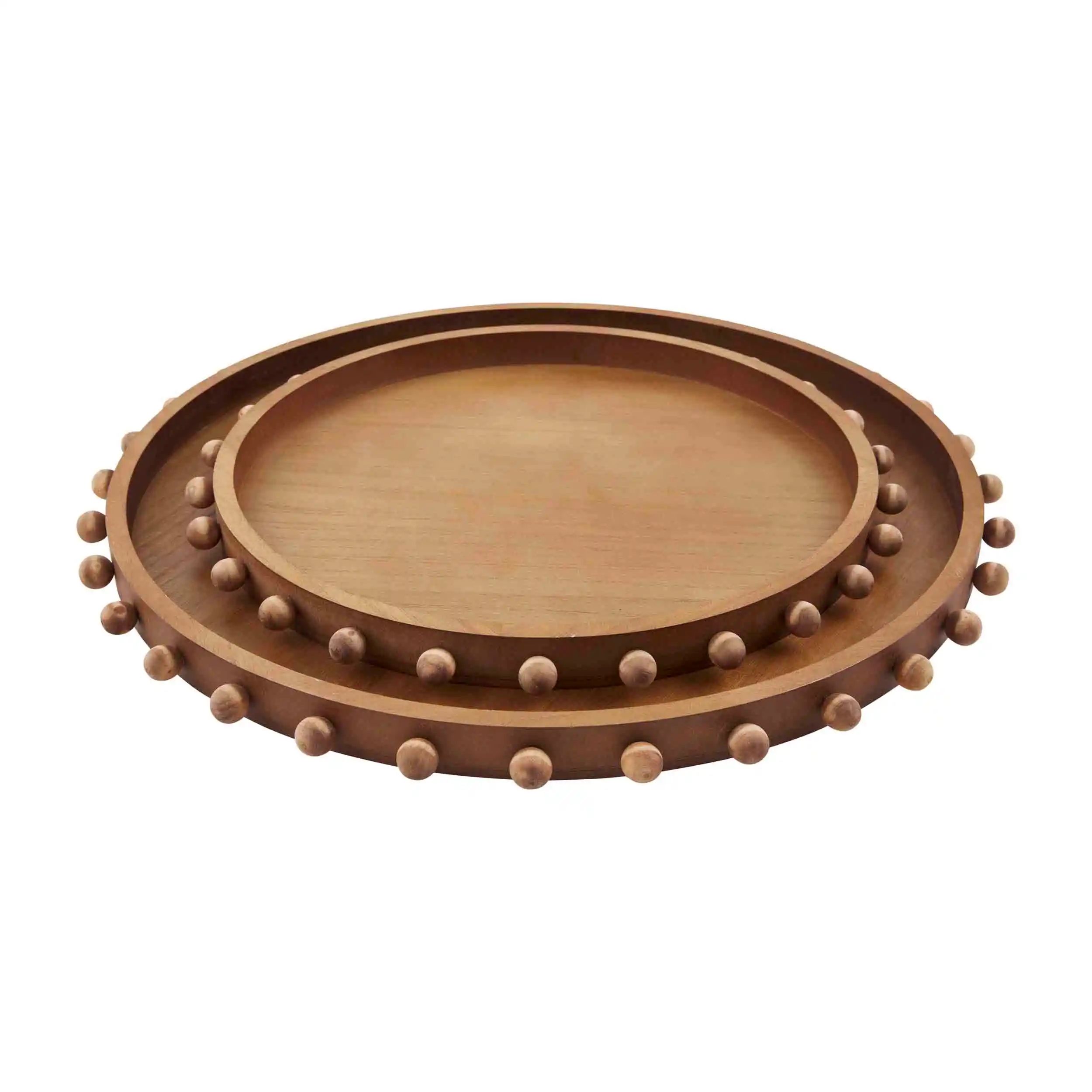 Wood beaded tray set | Mud Pie (US)