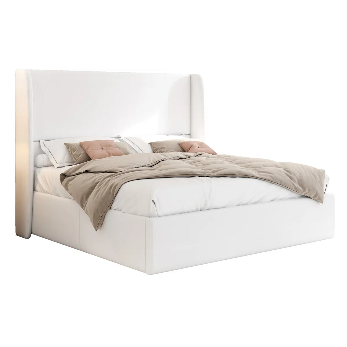 Upholstered Lift-Up Storage Bed with Wingback Headboard | Wayfair North America