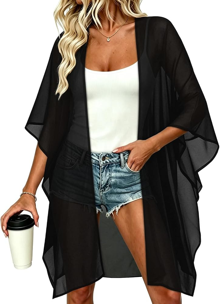ADOREJOY Womens Kimono Cardigan Summer Beach Swimsuit Cover Up Open Front Casual Tops 2026\uff08B... | Amazon (CA)