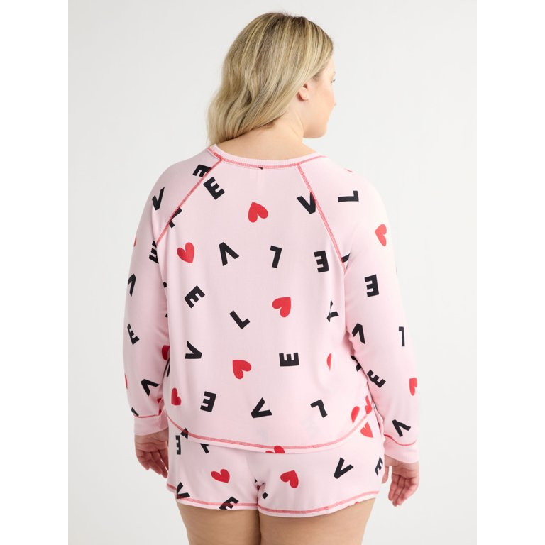 Joyspun Women's and Women’s Plus Hacci Knit Sleep Top, Sizes XS to 3X | Walmart (US)