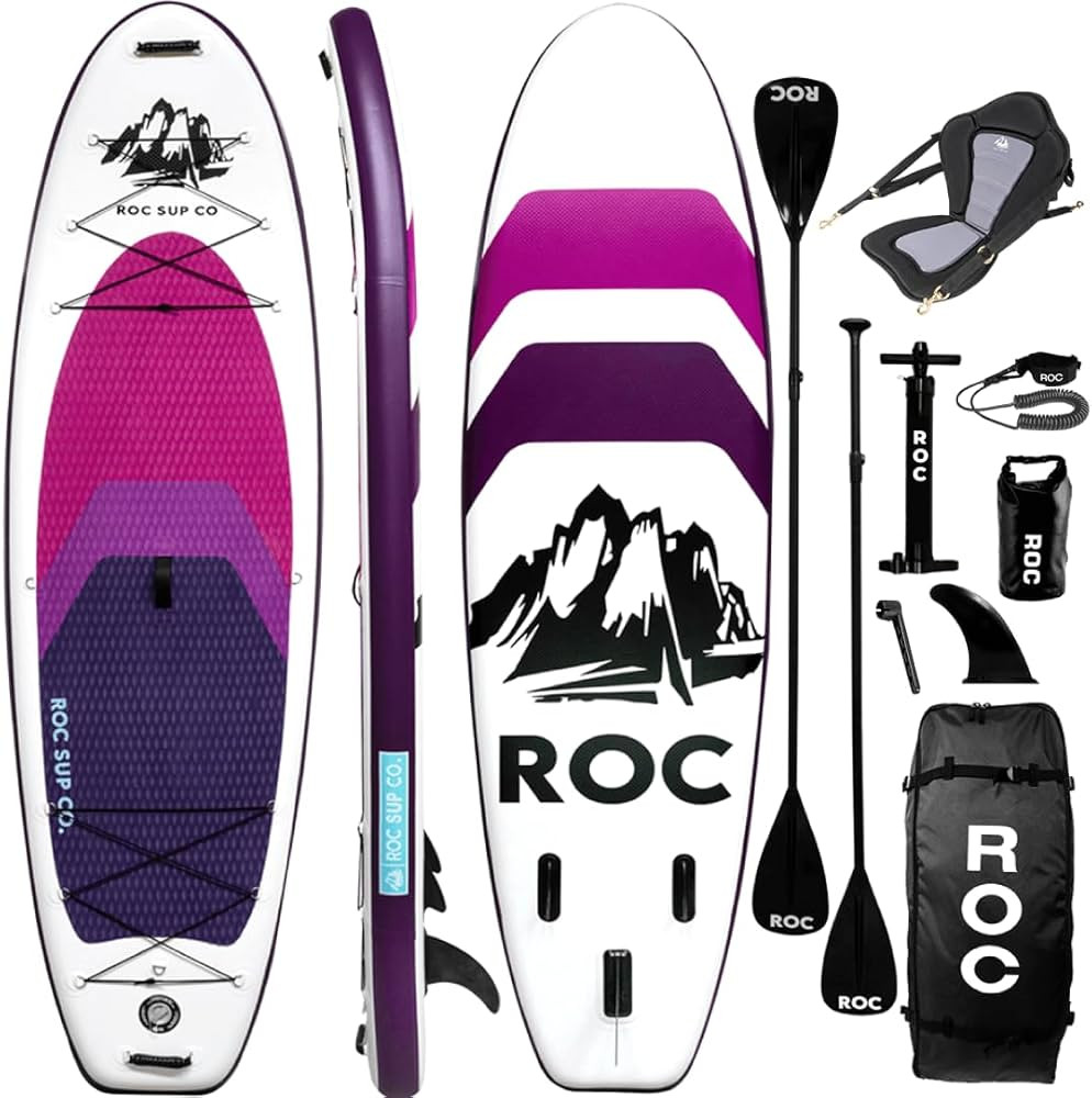 Roc Inflatable Stand Up Paddle Boards with Premium SUP Paddle Board Accessories, Wide Stable Desi... | Amazon (US)