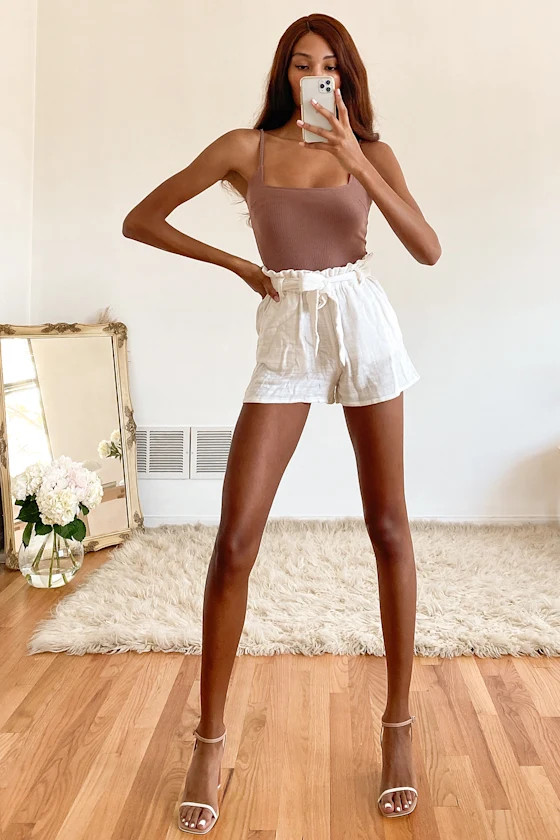 Danyelle Cocoa Brown Ribbed Sleeveless Bodysuit | Lulus (US)