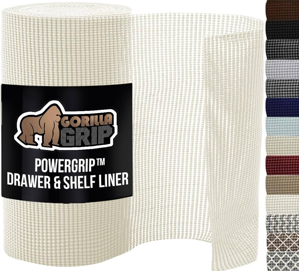 GORILLA GRIP powerGRIP Drawer Shelf and Cabinet Liner, Thick Strong Hold, Non-Adhesive Liners Pro... | Amazon (US)