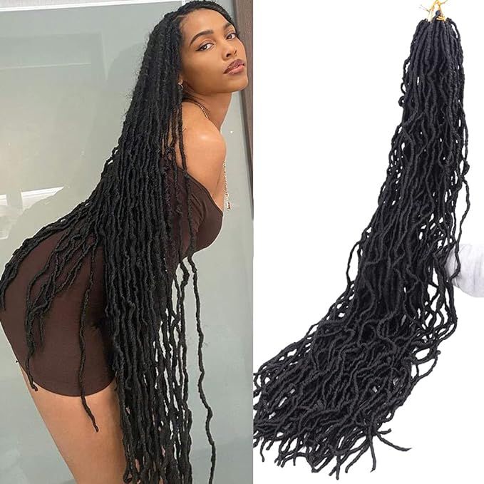 CLSFATION 36 Inch New Faux Locs Crochet Braids Hair 6 Packs Super Long Goddess Locs Crochet Hair ... | Amazon (US)