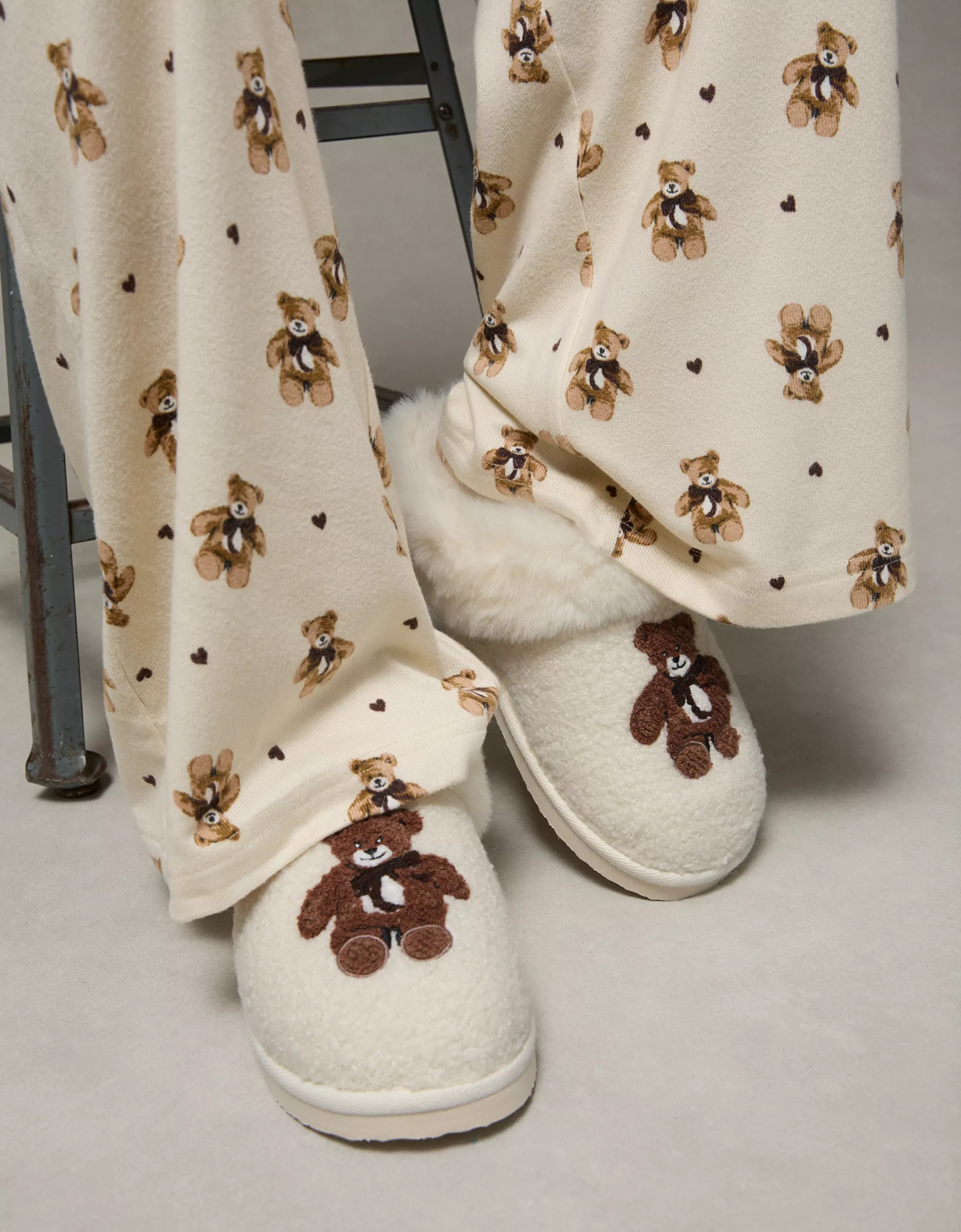 AE Teddy Bear Scuff Slipper | American Eagle Outfitters (US & CA)