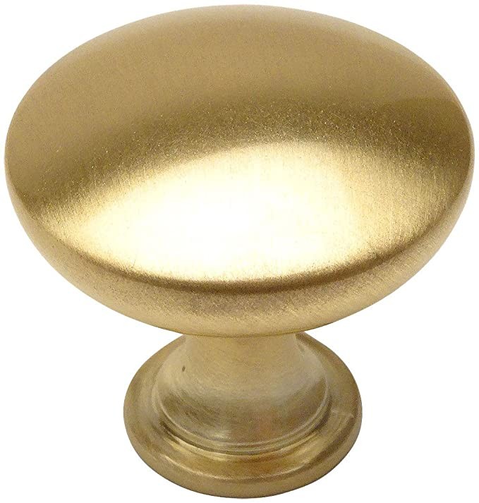 10 Pack - Cosmas 5305BB Brushed Brass Traditional Round Solid Cabinet Hardware Knob - 1-1/4" Diam... | Amazon (US)