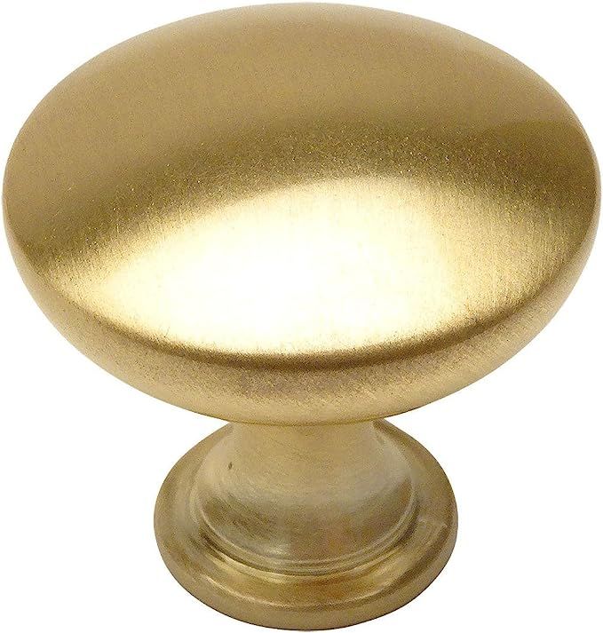 10 Pack - Cosmas 5305BB Brushed Brass Traditional Round Solid Cabinet Hardware Knob - 1-1/4" Diam... | Amazon (US)