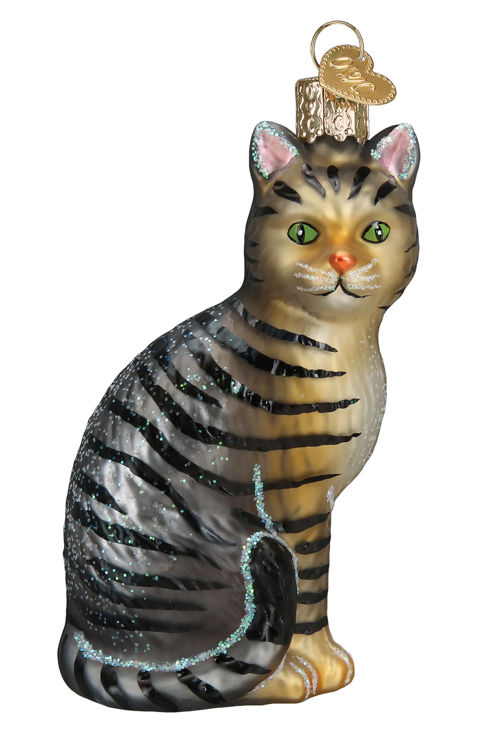 Tabby Cat Glass Ornament | Nordstrom