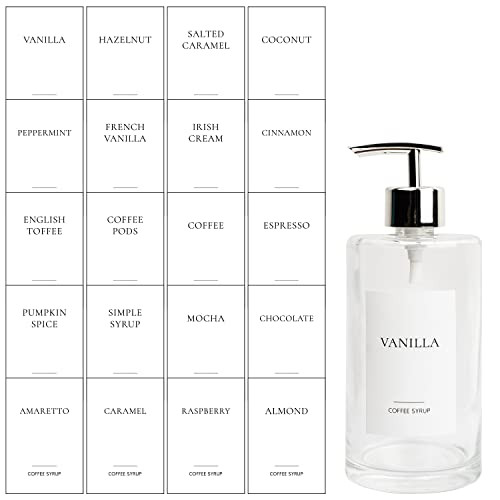 Ezebesta Coffee Syrup Labels Set for Coffee Bar Organization Custom Labels for Coffee Station Wat... | Amazon (US)